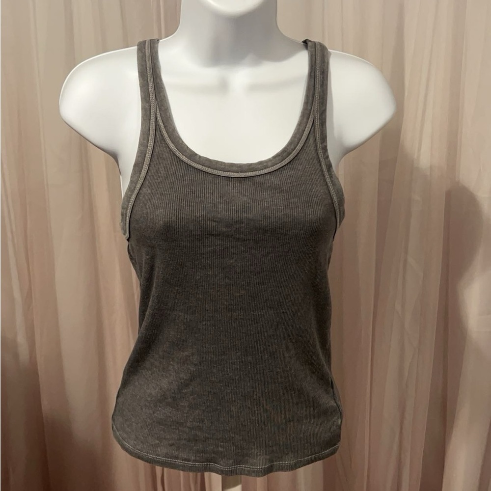AE- Grey Ribbed Tank top